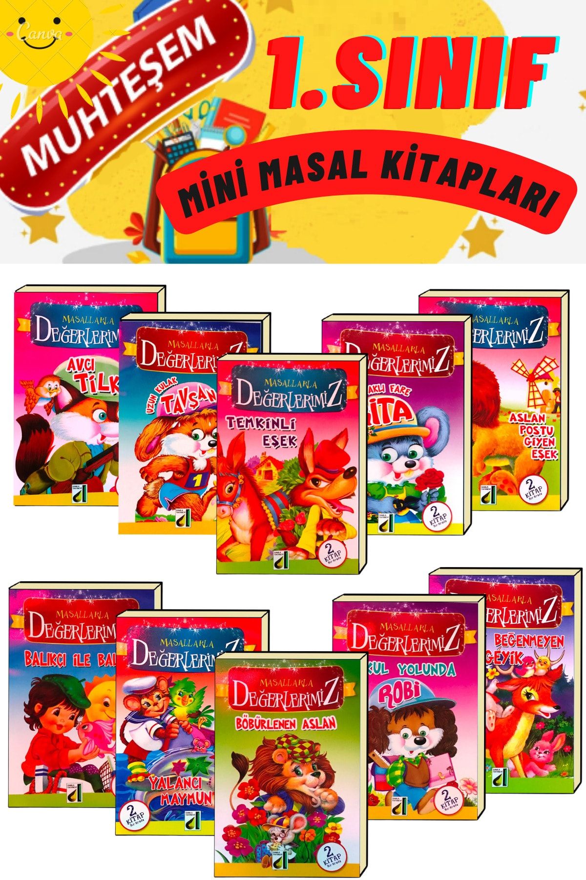 Набор мини-книг с рассказами Bilfen Publishing, подходящий для детей от 4 до 8 лет, является бестселлером.