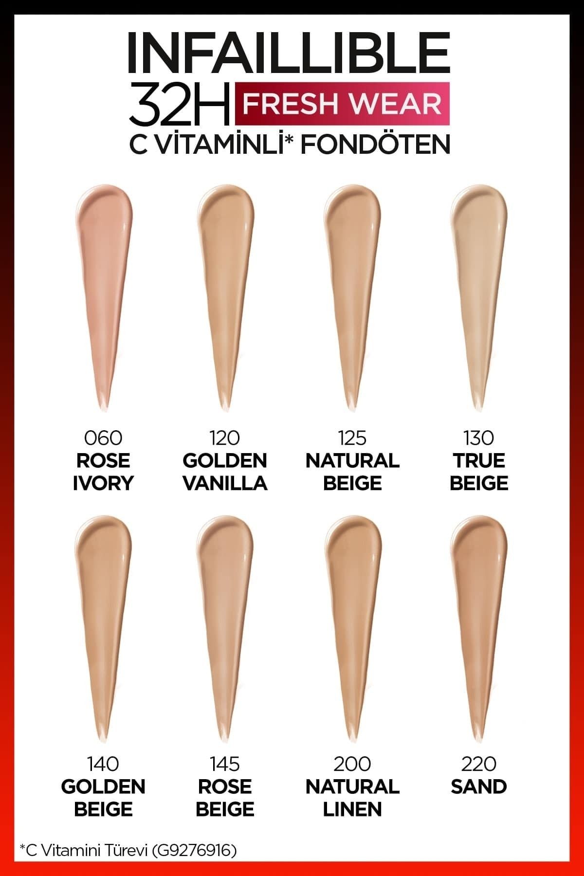 L'Oreal Paris L'Oréal Paris Infaillible 32H Fresh Wear C Vitaminli Fondöten - 220 Sand BY10480