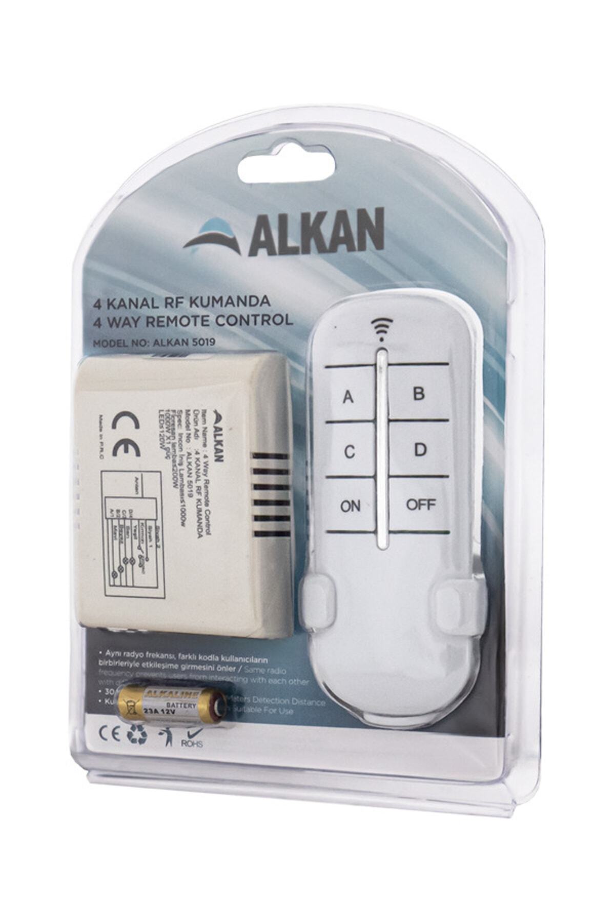 Alkan 4 Kanal Avize Ve Aydınlatma Kumandası 30 Metre Algılama Mesafesi