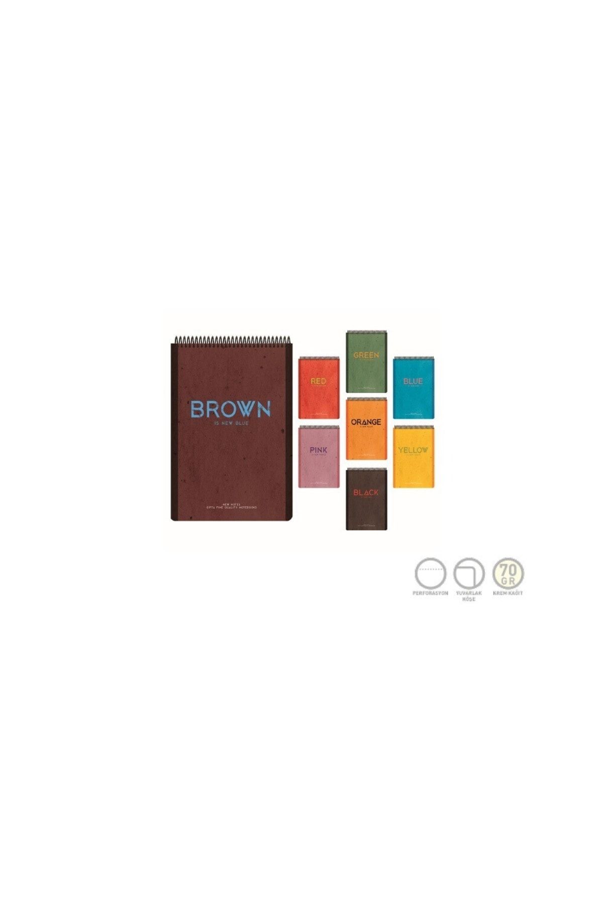 Gıpta-New Notes Spiral Hard Cover Memo Notebook 17x24cm 100 Sheets Lined (Pack of 4) 4668 1