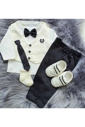 Calide Erkek Bebek Lüx Kravat Ve Papyonlu Yelekli Mevlüt Takımı Seti - Özel Gün Elbisesi 3652021220951