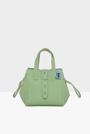 Yeşil Kadın Kemer Detaylı Dikişli Mini Çanta M000007264