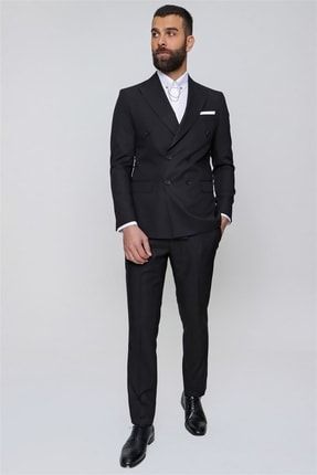 Tk 844 Slim Fit Siyah Klasik Takım Elbise TK844Y1221