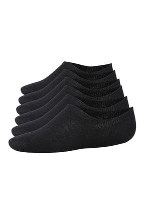 Erkek 6'lı Pamuklu Sneakers Çorap Siyah (E60-2)