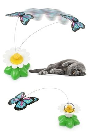 2 Adet Hareketli Dönen Kelebek - Kedi Oyuncağı ( Pille Çalışır) 2 Adet PRA-6071202-8209