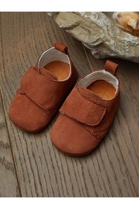 Cırtlı Hakiki Deri Bebek Ayakkabısı Taba DRZ7602