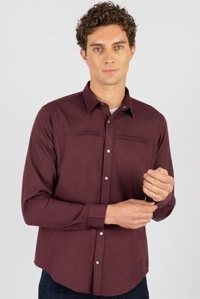 Slim Fit Uzun Kol Metal Düğme Denim Erkek Gömlek DR220029-700