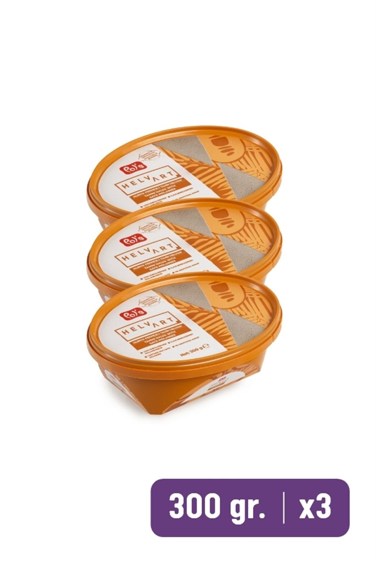 Pol's 3'lü Helvart Glutensiz,şeker Ilavesiz Ve Vegan Hurma Pek. Helva (300 GR)