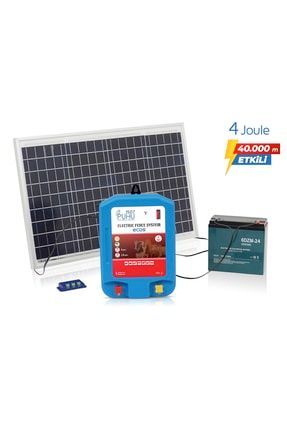 Puhu Ecos Eko Güneş Enerjili Elektrikli Çit Cihazı Seti 4joule 40w Güneş Paneli 12v/24ah(JEL AKÜ) 3972-4-EKO