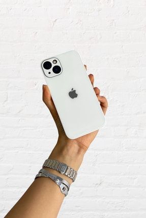 Beyaz Iphone 13 Kamera Korumalı Cam Kılıf Uyumlu EN168912
