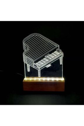 Piyano Led Işıklı Pleksi Kişiye Özel Gece Lambası veraart152