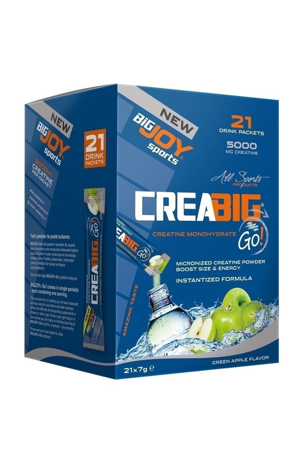 Bigjoy Sports Bigjoy Creabig Go Creatine 21 Şase Drink Packets Yeşil Elma