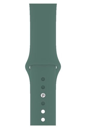 Apple Watch 2 3 4 5 6 7 Se Uyumlu 38 40 41mm A+ Kaliteli Silikon Kordon Koyu Yeşil Renk DSGK000b