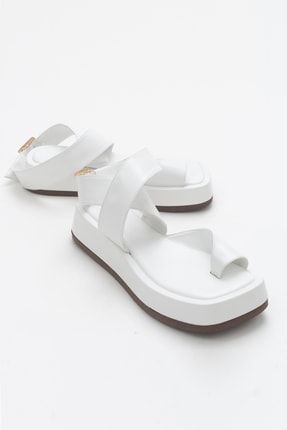 Gia Beyaz Cilt Kadın Sandalet 113-990