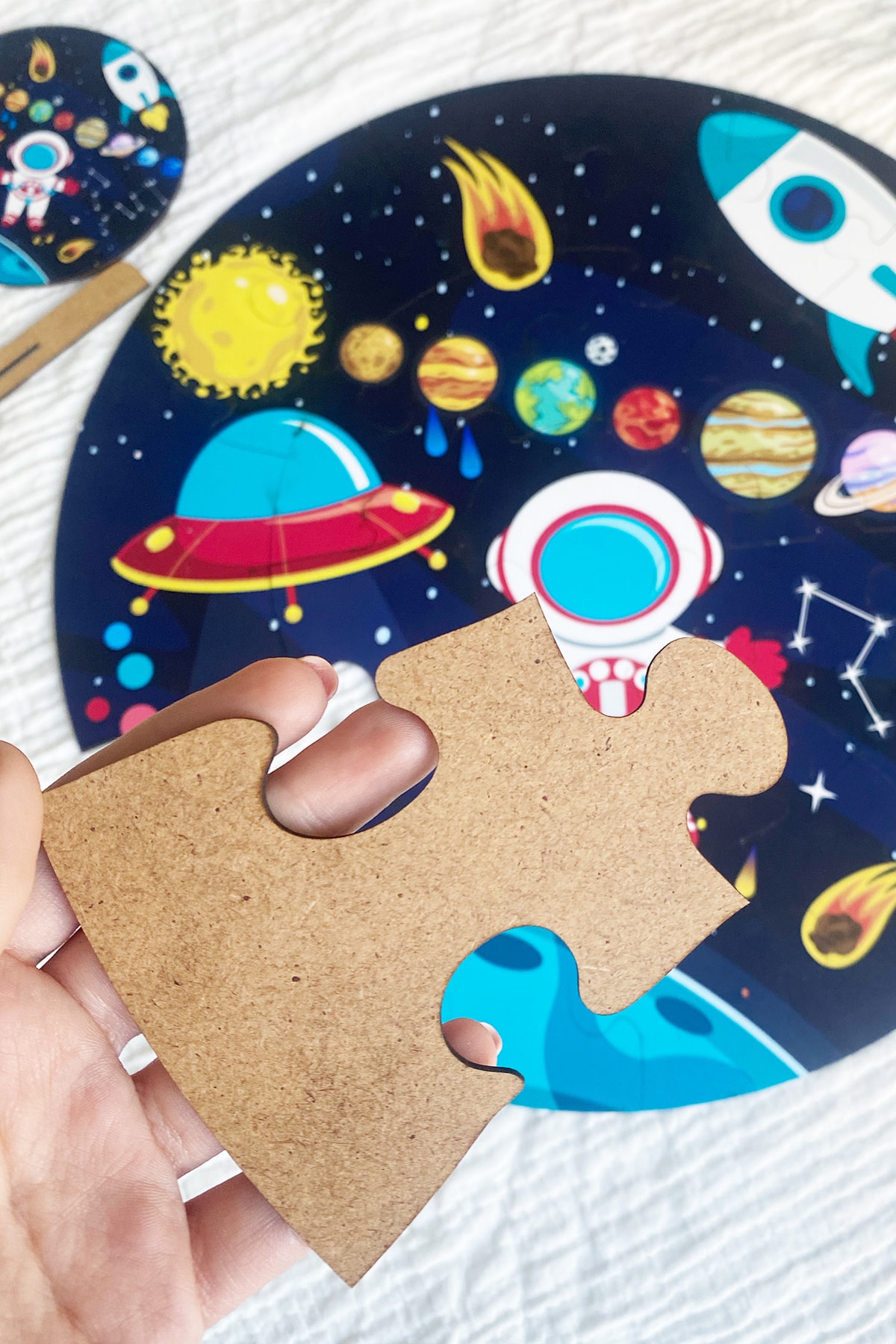 Little One Ahşap Gezegen Puzzle 42cm, Mega Boy Renkli Uzay Bebek, Çocuk Ve Okul Öncesi Için Puzzle fotoğrafı 6 (önizleme)