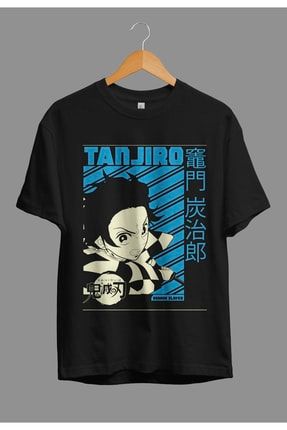 Oversize Demon Slayer Tanjiro Anime Karakter Tasarım Baskılı Tişört AKRB0062V