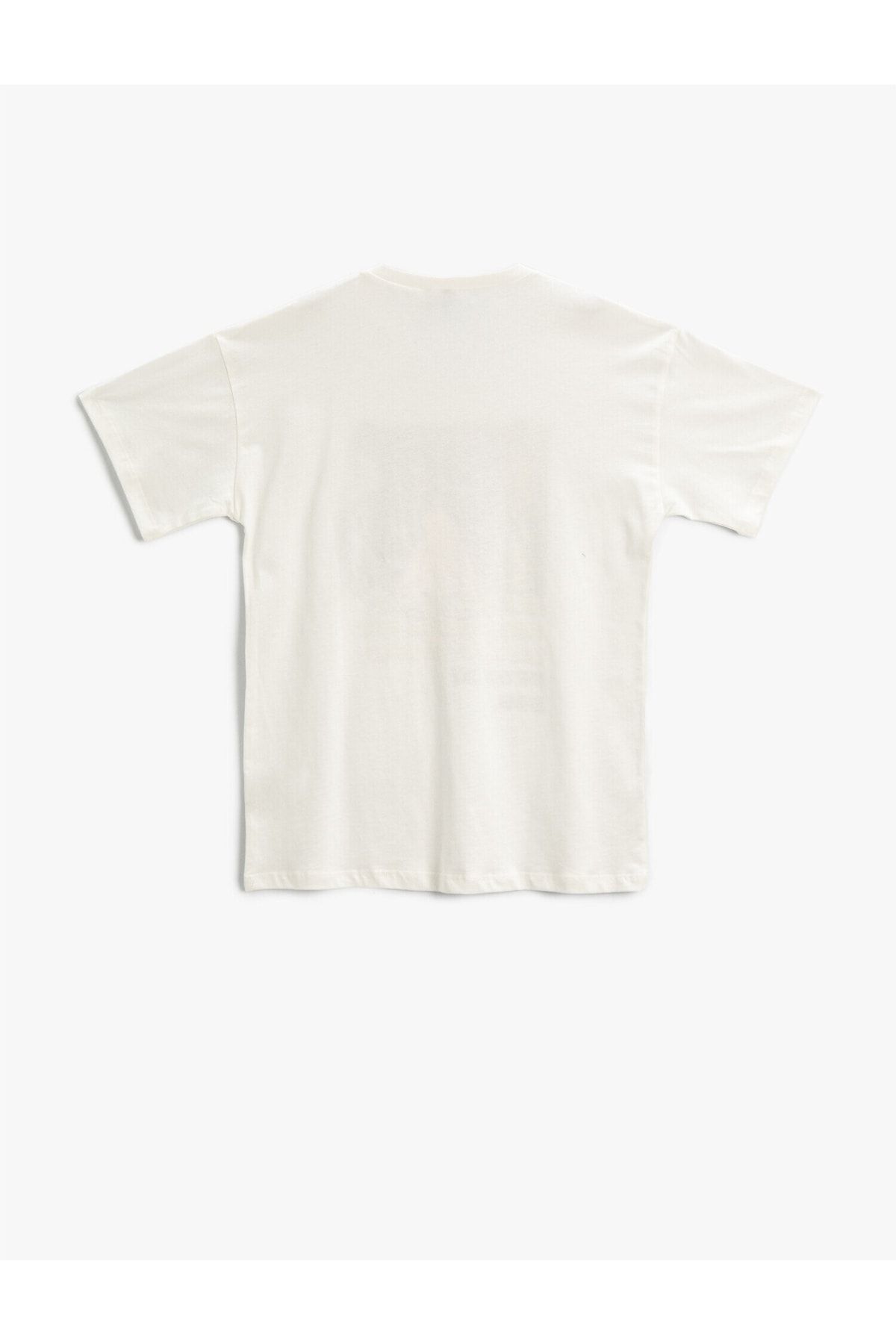 Koton تی شرت آستین کوتاه یقه نخی چاپ شده