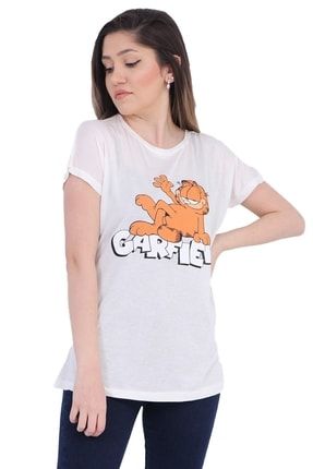 T-shirt Kadın Garfield Baskılı Ince Spor TSHRTINCE