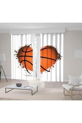 Kalp içi Basketbol Deseni Fon Perde H_00767