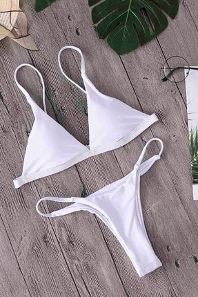 Üçgen Bikini Takım Beyaz TXE137CB3815078