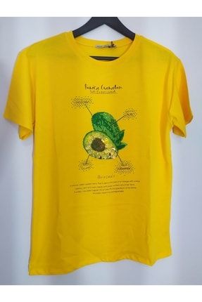 Hardal Sarısı Oversize T-shirt AVK02