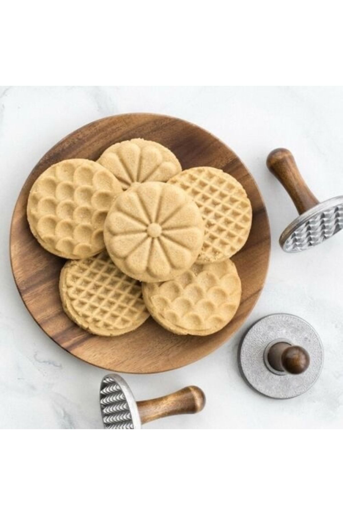 Waffle Desen Döküm Yılbaşı Kurabiye Kalıbı Tek Parça Yılbaşı Temalı - 3