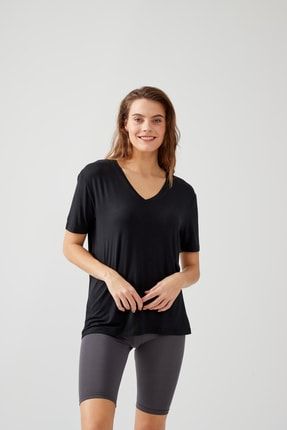 Kadın Modal Kısa Kollu Regular Basic T-shirt 44501-TST22Y-001-913K
