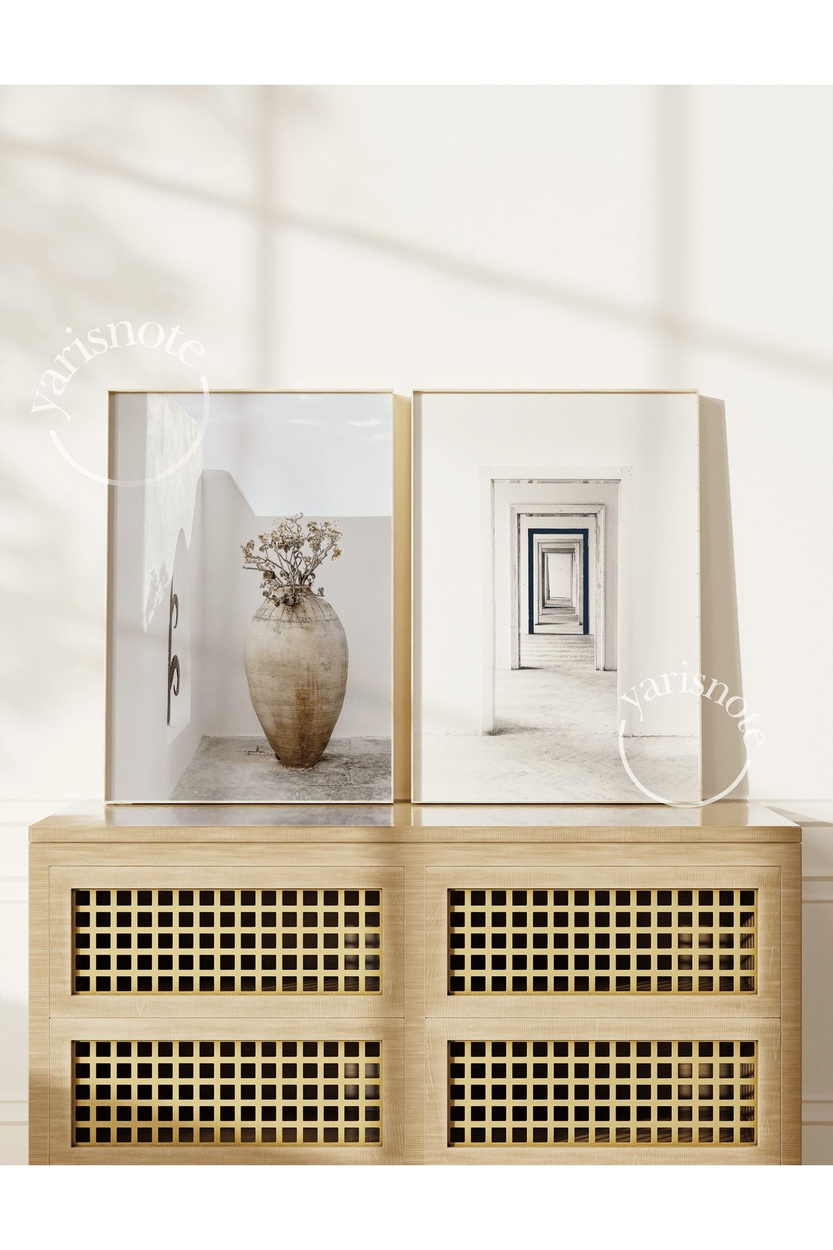 Yaris Note Flower Pot&archway 2'li Set Çerçevesiz Poster