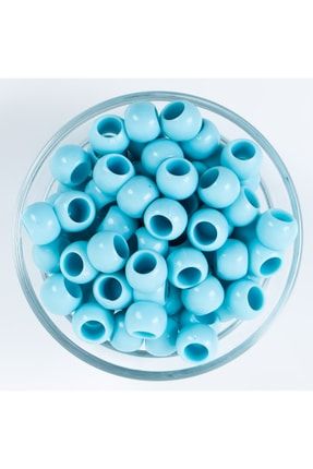 25 Gram - 12 Mm Mavi Renkli Yuvarlak Plastik Boncuk, ( 25gr - 41-43 Adet Arası ) YF-BJ12