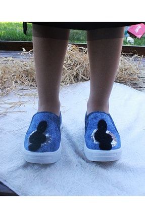 Kız Çocuk Kot Pullu Günlük Babet Ayakkabı SNX70018