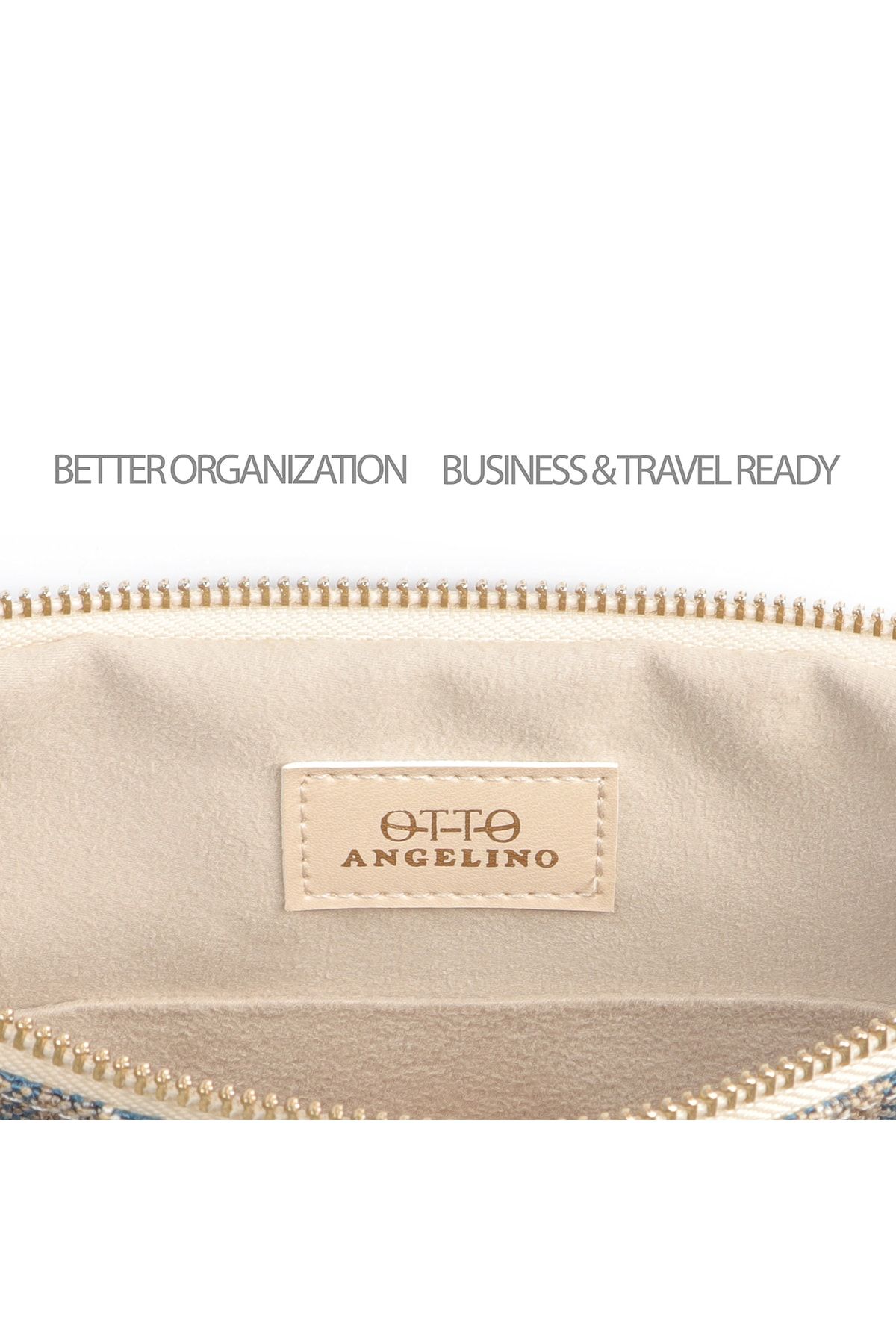 OttoAngelino-Otto Angelino Geantă de mână clutch pentru femei cu fermoar cu design autentic 6