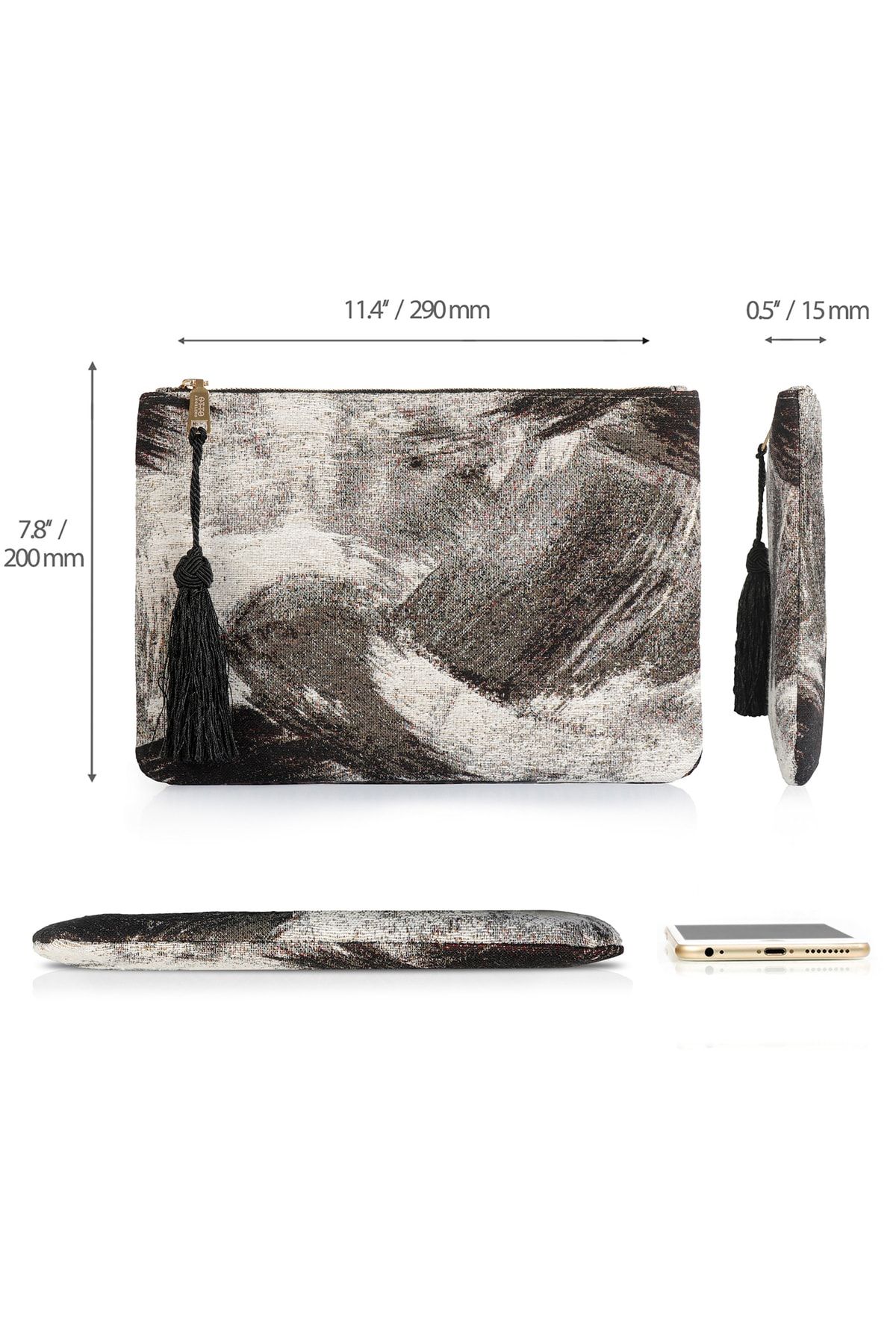 OttoAngelino-Otto Angelino Authentic Design Zippered Women's Clutch Bag 2