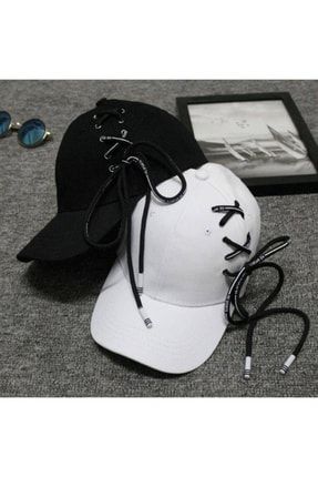 Unisex K Pop Tasarım Bağcıklı Arkadan Ayarlanabilir Şapka 2 Adet... Koruma Kutulu Gönderim 5550013009942777S