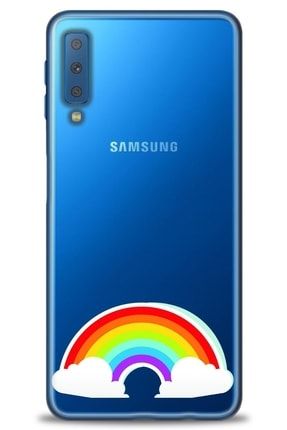 Samsung Galaxy A7 2018 Kılıf Hd Baskılı Kılıf - Gökkuşağı + Temperli Cam mmsm-a7-2018-v-242-cm
