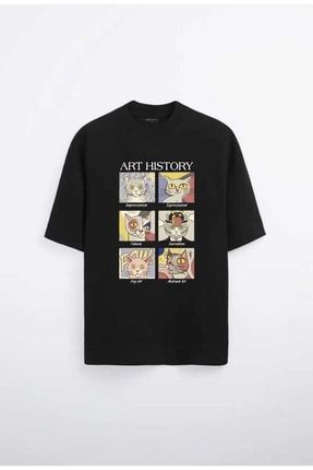 Art History Oversize Siyah - Beyaz T-shirt VHNART