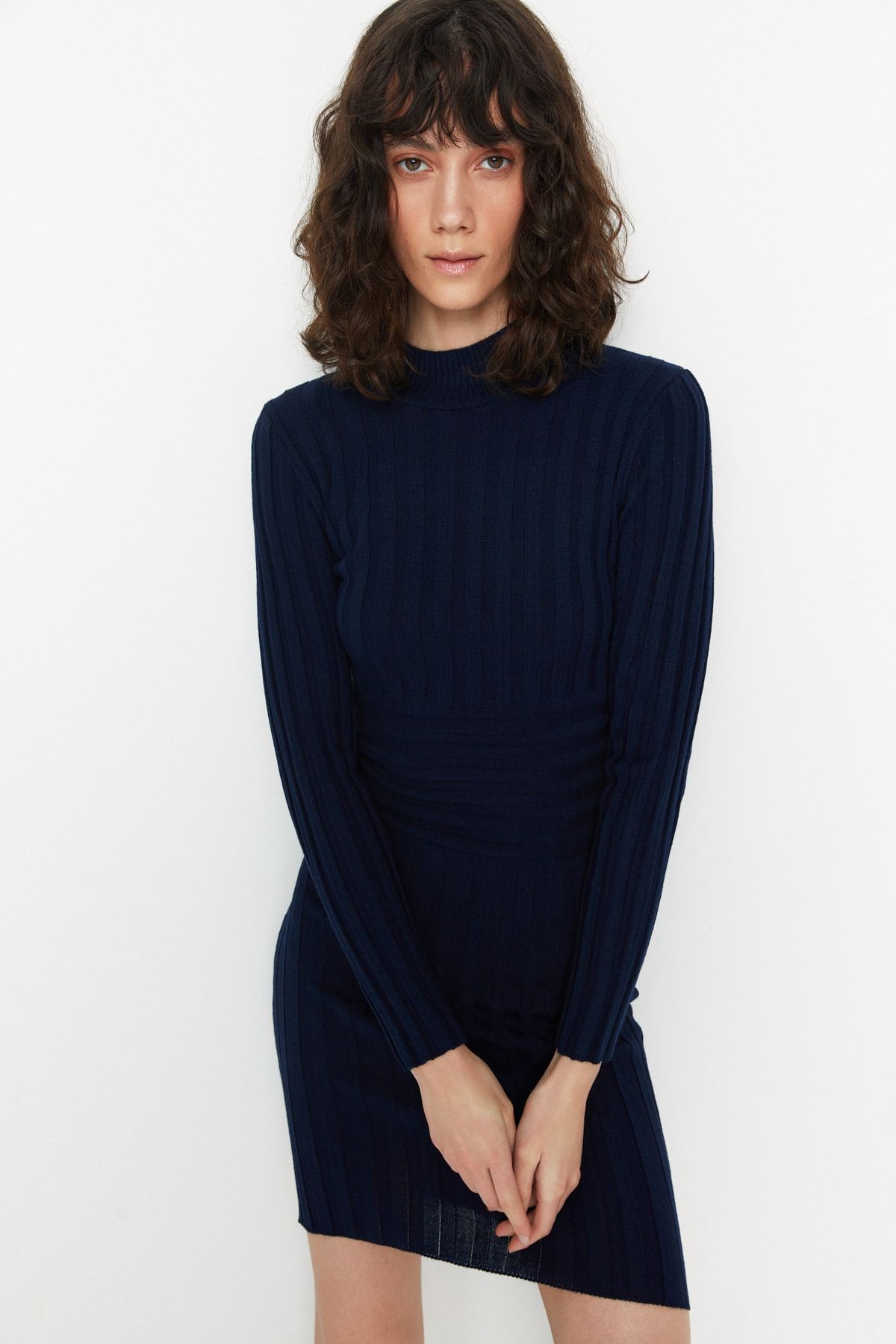 Trendyol Collection Kleid Dunkelblau Bodycon Fast ausverkauft