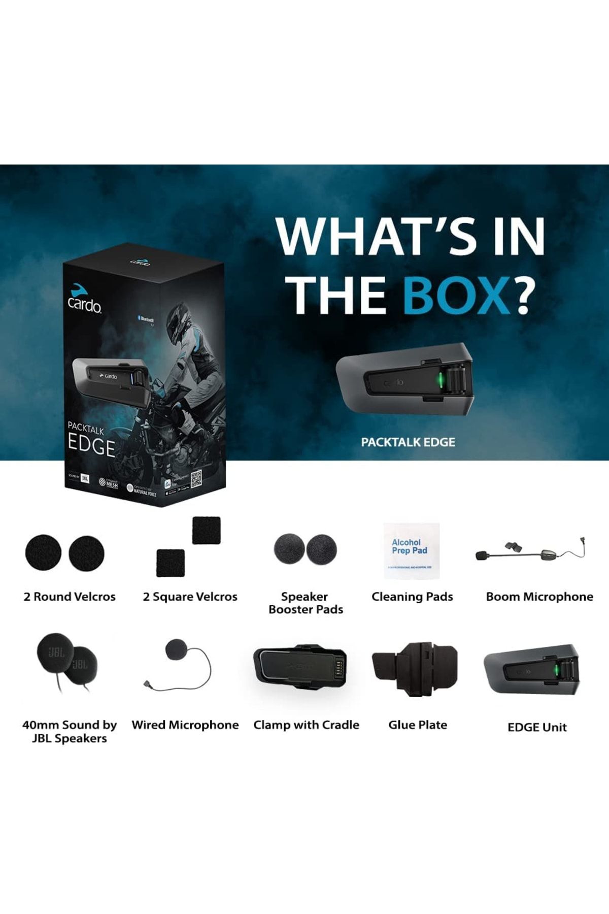 CARDO-Packtalk Edge Jbl Bluetooth And Intercom Single Package 4
