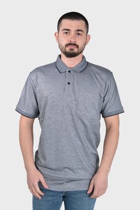Erkek Füme Desenli Cepli Polo Yaka T-shirt 5885 5879