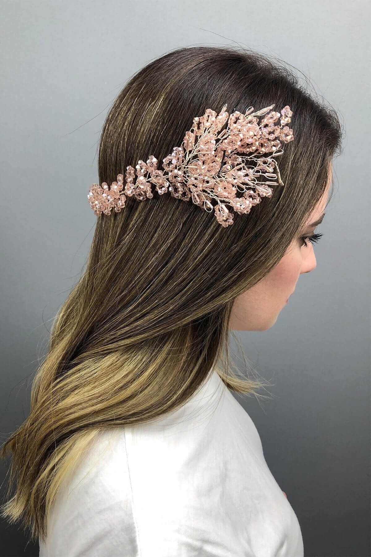 Hobigram Accesoriu Pentru Păr Helen Crystal Bridal Henna Crown – Coroană, Crystal Stone, Model Elegant, Tiara De Mireasă – Tiara – T Femeie - Single
