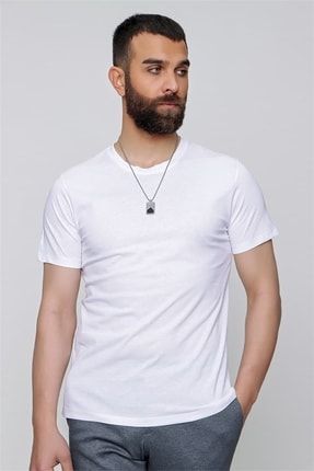 Ts 812 Slim Fit Beyaz Spor T-shirt TS812Y0406