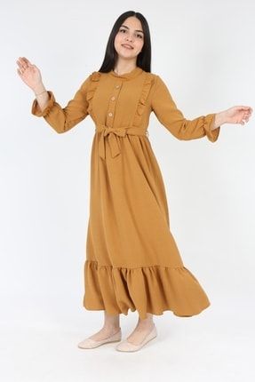 Kız Çocuk Boydan Uzun Tesettür Elbise ELB-1007