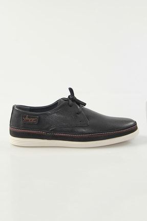 Hakiki Deri Erkek Siyah Günlük Sneaker Ayakkabı TRPY160007