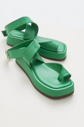 Gia Koyu Yeşil Cilt Kadın Sandalet 113-990