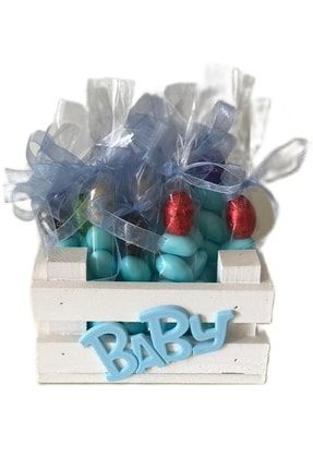 Mucize Chocolate Mavi Bademli + Mini Yumurta Çikolatalı Yeni Doğan Erkek Bebek Çocuk Hediyesi 500 Gr mucize31