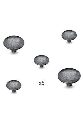 Mantar Düğme Kulp Eskitme Antik Gümüş Mobilya Şifonyer Komidin Konsol Ünite Kulbu (5 ADET) MTX5-G