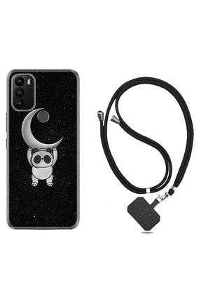 General Mobile Gm21 Plus Kılıf Resimli Desenli Silikon Boyun Askılı Panda Moon 18mate10lite ipliyeniharikaseri51pl1