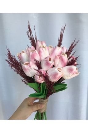Yapay Çiçek Dekoratif Çiçek Buket - Gelin Çiçeği , Gelin Buketi Islak Lale gelin3