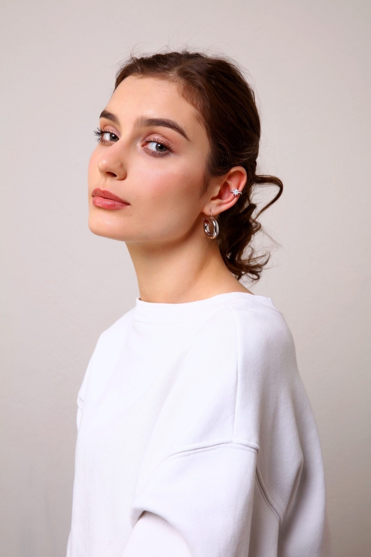 Kadın Gümüş Kuzey Yıldızı Earcuff ( Tekli ) 3