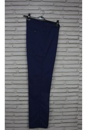 Erkek Mavi Desenli Regular Fit 5 Cep Keten Pantolon DYG-02437