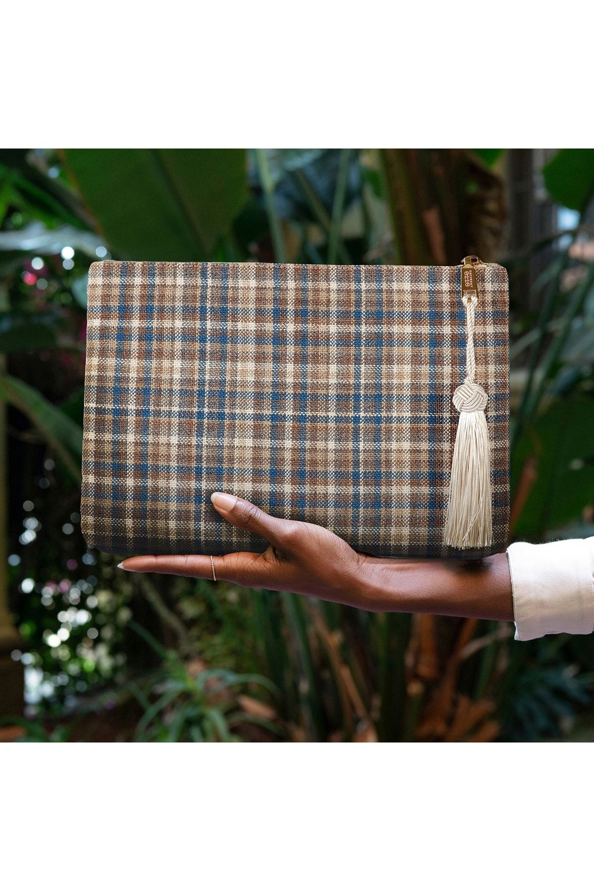 OttoAngelino-Otto Angelino Geantă de mână clutch pentru femei cu fermoar cu design autentic 4